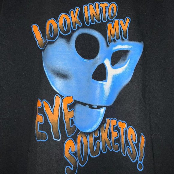 Vintage Skeleton Bob Zombie T-Shirt Look Into My Eye Sockets Halloween Size XL - Picture 4 of 6